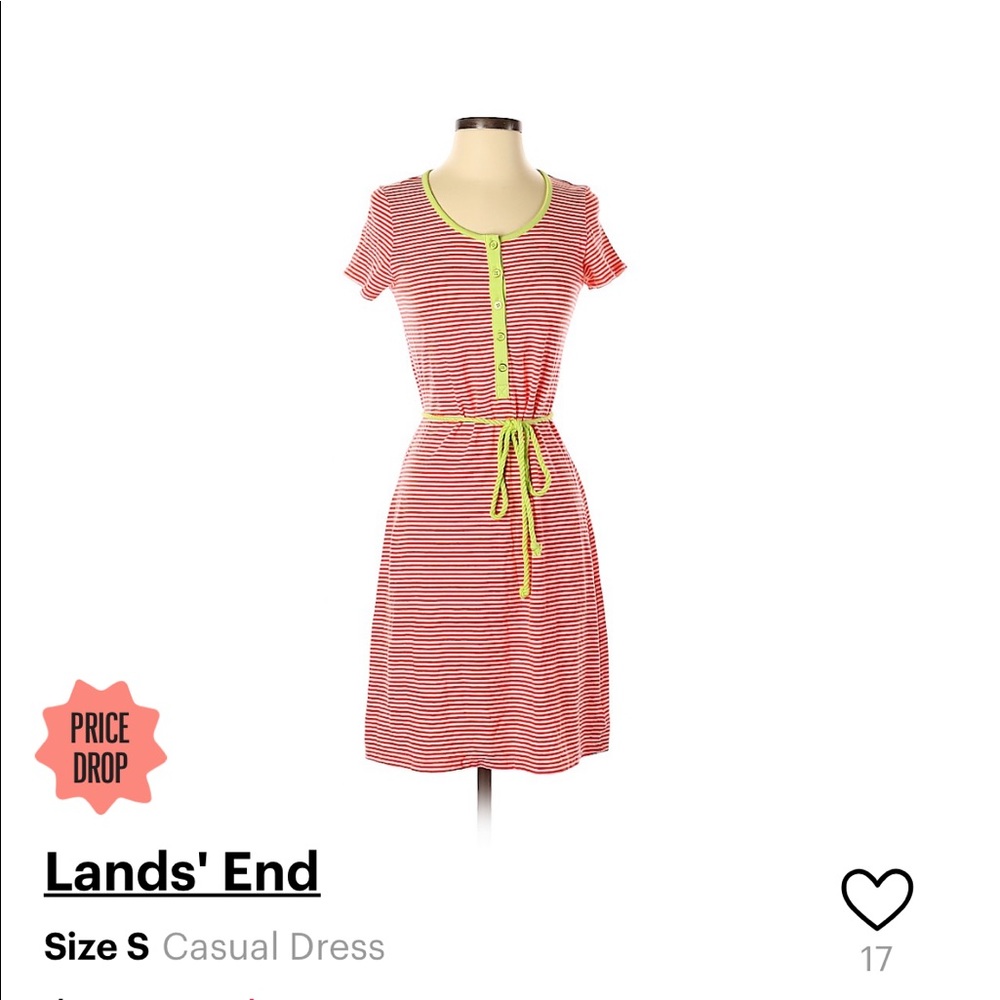 Landsend size small dress striped summer